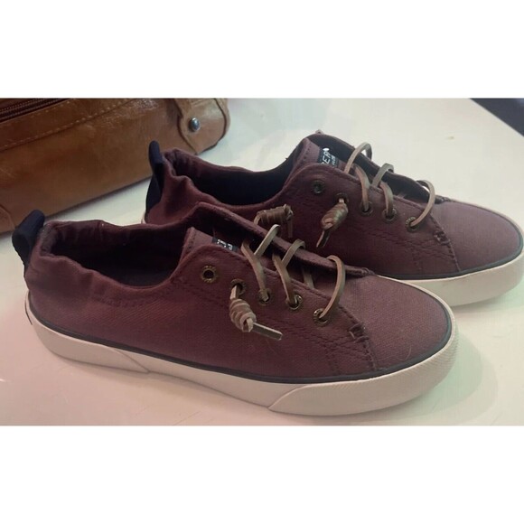 SPERRY Shoes - Sperry Top Sider Shoes Womens 5.5 Crest Vibe Sneakers Maroon Fabric